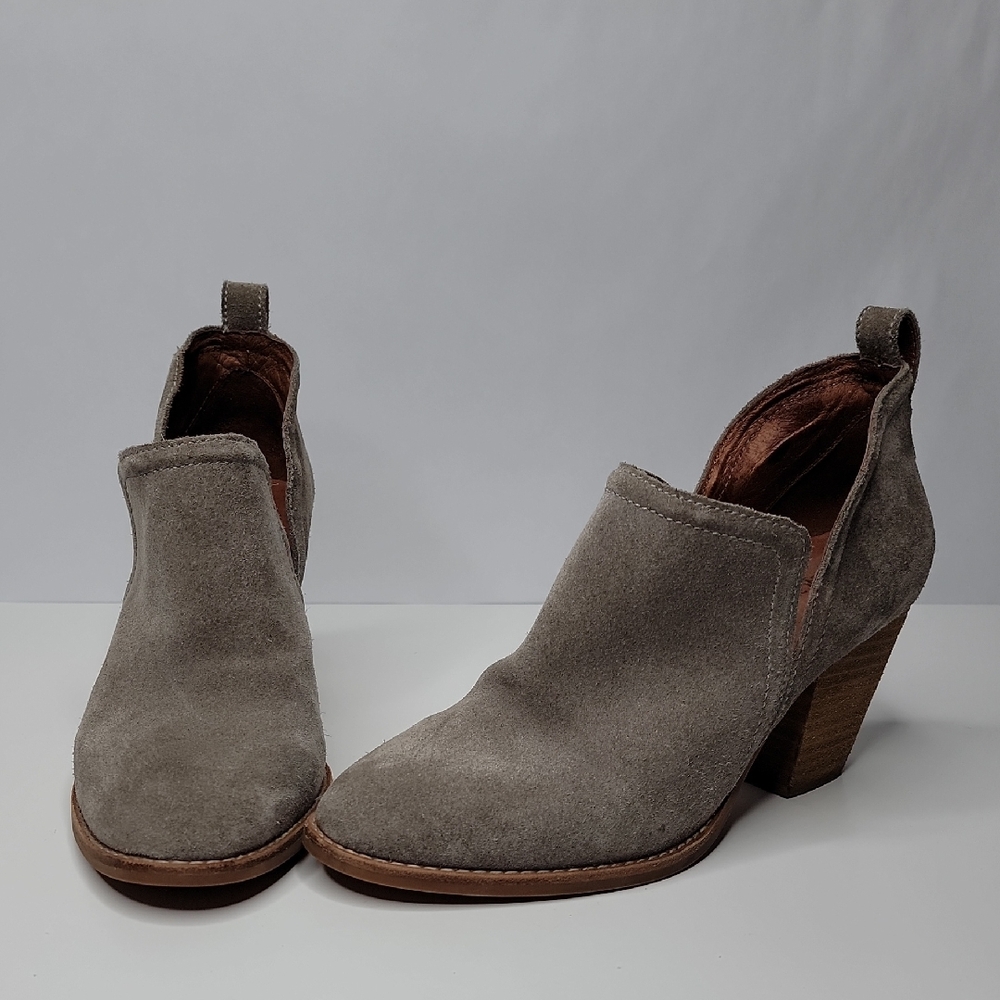 Jeffrey Campbell Women's Rosalee Tan Brown Suede Heeled  Ankle Boots Size 7.5
